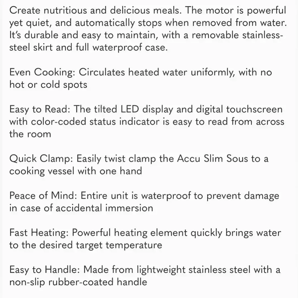Instant® Accu Slim™ Sous Vide Immersion Circulator used once in original box - Picture 13 of 13